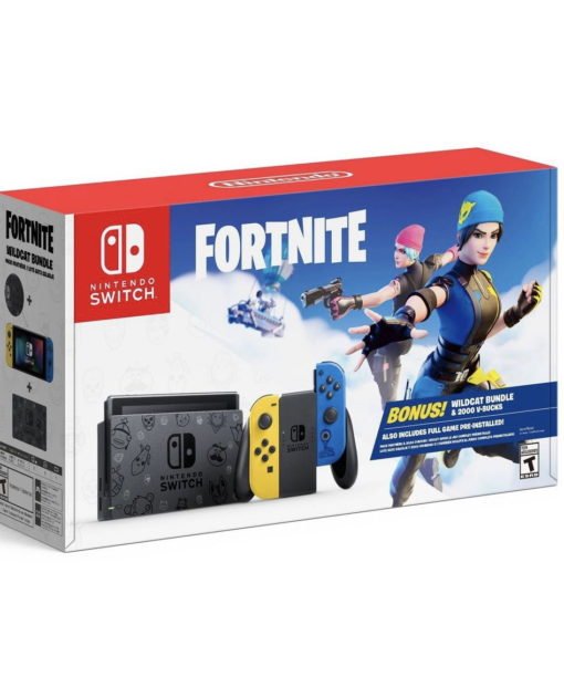 Nintendo Switch Neon + Fortnite Wildcat + 3 Meses Nintendo Online