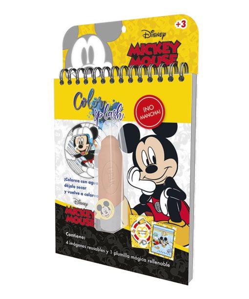 Libreta Color Splash con Pluma Mágica Mickey Mouse Disney